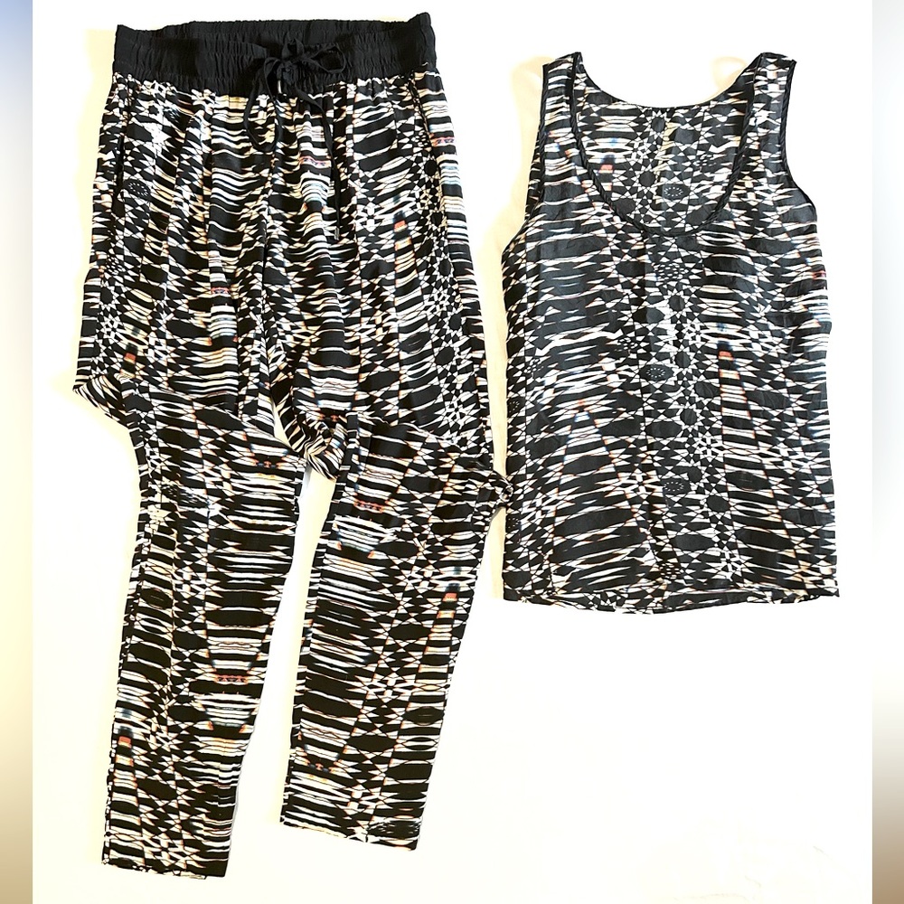 Maje Multi Color Abstract Silk Pant. - image 3